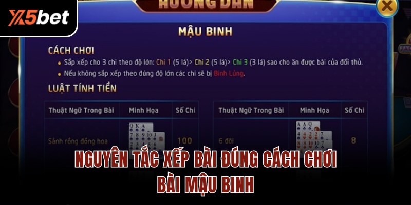 Nguyên tắc xếp bài đúng cách chơi bài Mậu Binh
